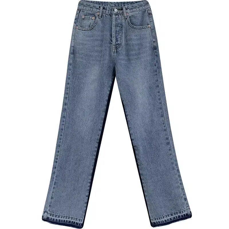

Trendy Hong Kong Style Loose Straight-Leg Couple Jeans for Spring & Autumn L синій