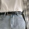Denim Modern Girls Trousers With Timeless Vintage Charm And Belt Adjustable