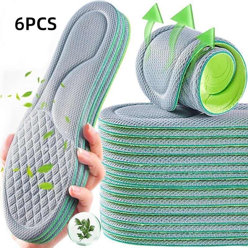2/6pcs Unisex Memory Foam Orthopedic Insoles Deodorizing Insole Shoes Sports Absorbs Sweat Soft Antibacterial Shoe Accessories