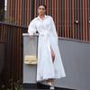 Women's Shirt Dress Turndown Collar Long Sleeve Waist Cinching Casual Temperamen Dress Commute Solid Color Slim Long Shirt 2025 Summer
