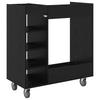 Golf Cabinet with Wheels Universal Black Oak Effect 90 x 45 x 98 cm
