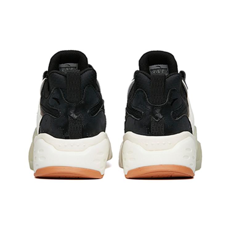 New ANTA Rubik's Cube Chunky Sneakers Women's Low Top Black/Ivory White 122148808-4