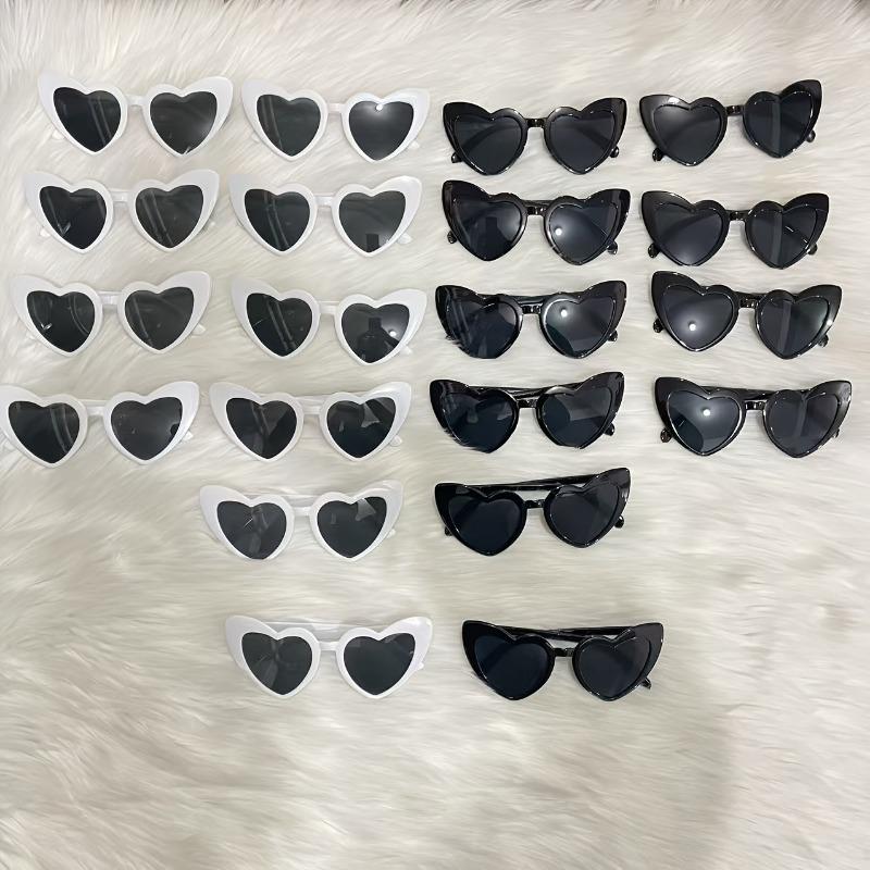 

20 шт. 10 пар черных очков в форме сердца + 10 пар белых очков в форме сердца Свадебная вечеринка Мальчишник