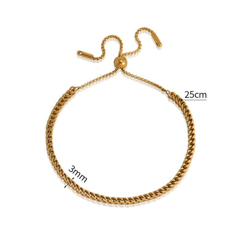 

Trendy ins punk style stylish hip hop polished cuban thick chain stainless steel necklace bracelet 18K