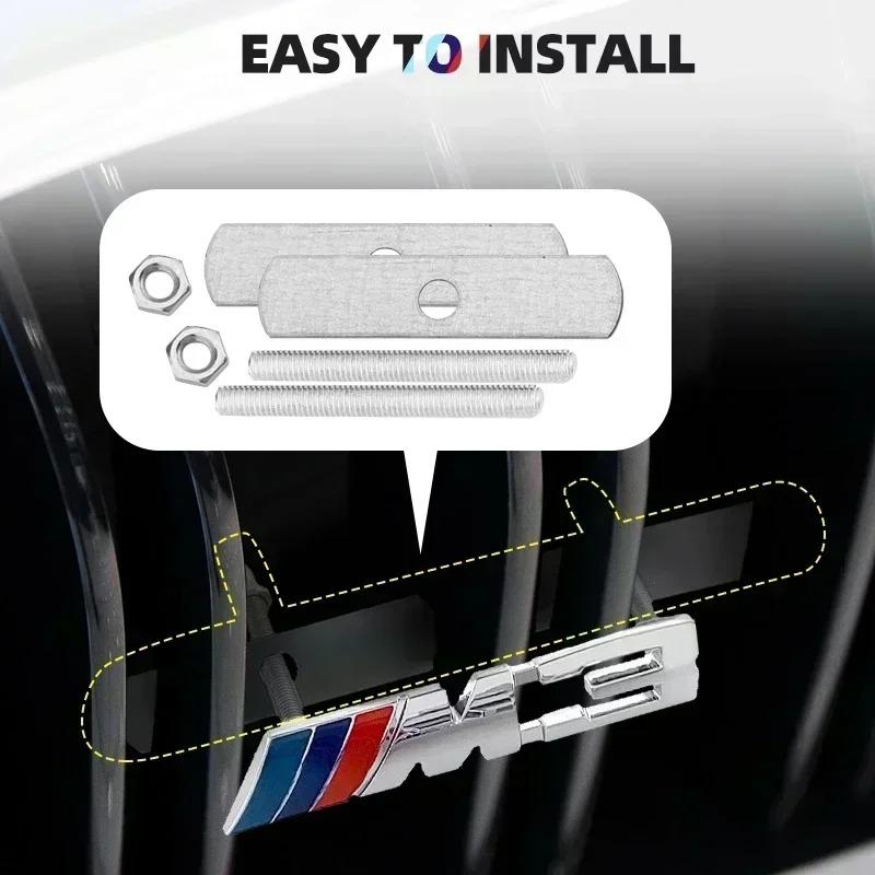 Metall Auto Frontgrill Abzeichen Kühlergrill Emblem Aufkleber Für Bmw M M3 M5 X1 X3 X5 X6 E30 E90 E84 E83 F25 E91 E60 F15 F16 E70 F30 F20