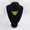 Sunflower Baby Teether Necklace Silicone Pendant Beads Teething Nursing Toys