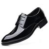 Spring and Autumn Men's Oversized Formal Shoes, Wedding Shoes, Business Glossy Leather Shoes