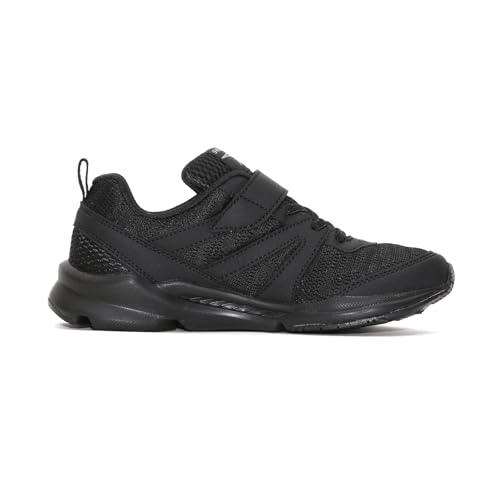 [Shunsoku] Kids' Sneakers for Boys and Girls, White and Black, School Shoes, Wide Fit, Lightweight, 15-27cm, 3E/2E, SJJ 1950 6380 9570, Black/Black, 2