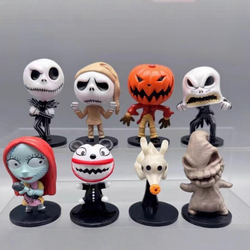 8Pcs/Set 6pcs/set The Nightmare Before Christmas Jack Skellington Model Figure Toys