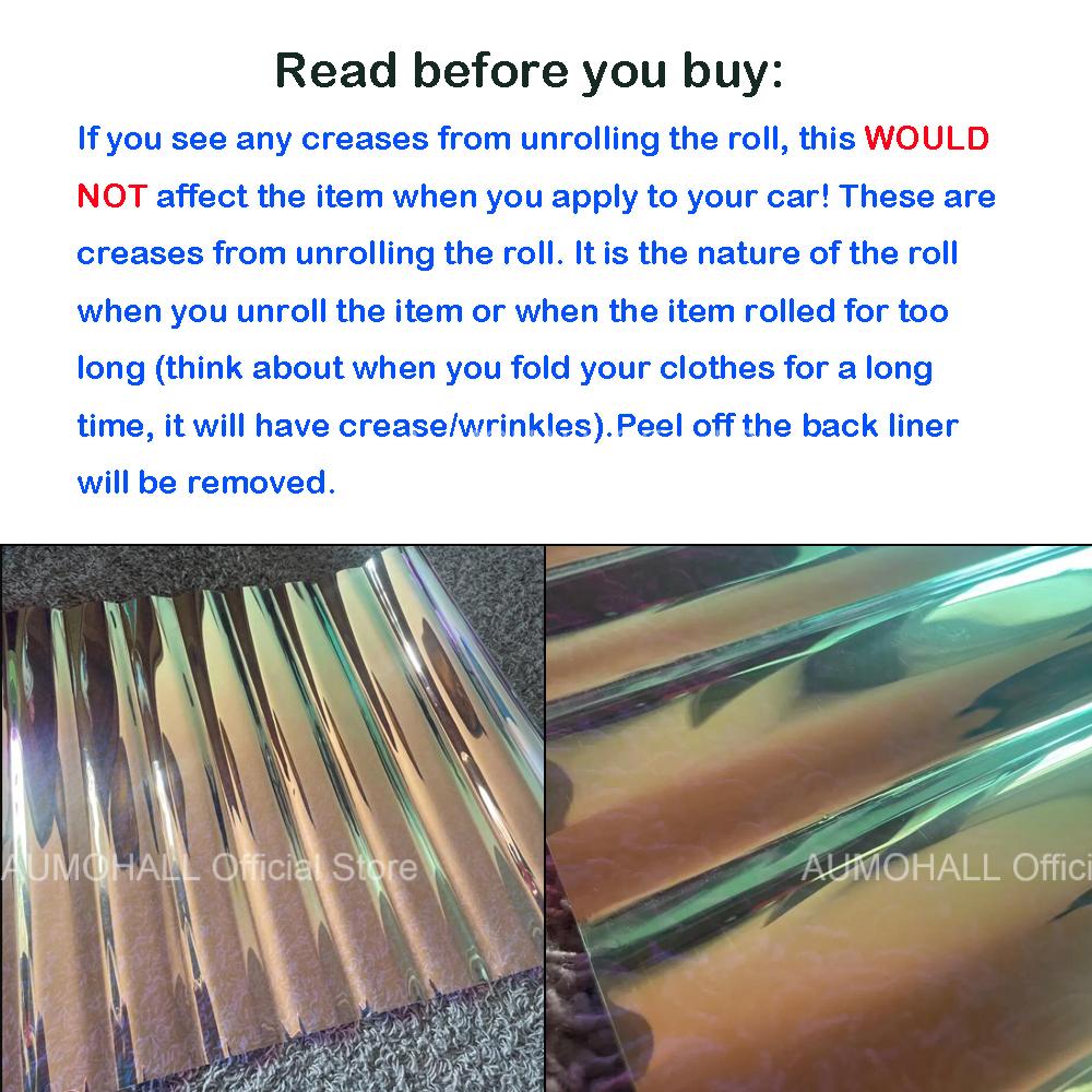 50x300cm VLT 59% Red Copper Chameleon Car Side Window Tint, Red Gold Green Color Change Tinting Foil Solar Protection Film