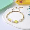 Colorful Drip Oil Smiley Star Beaded Bracelet with Natural Freshwater Pearls