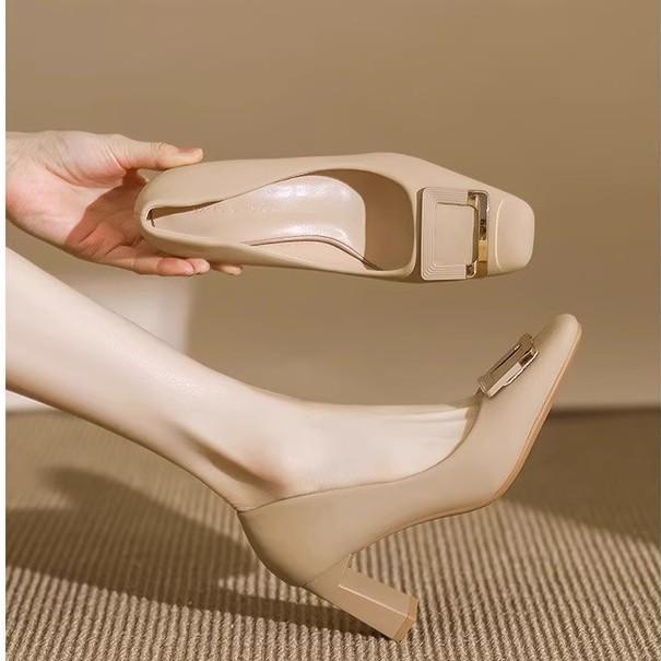 Women Heels Shoes Pumps Square Toe High Heels Women Shoes Elegant Office Shoes Women Pumps