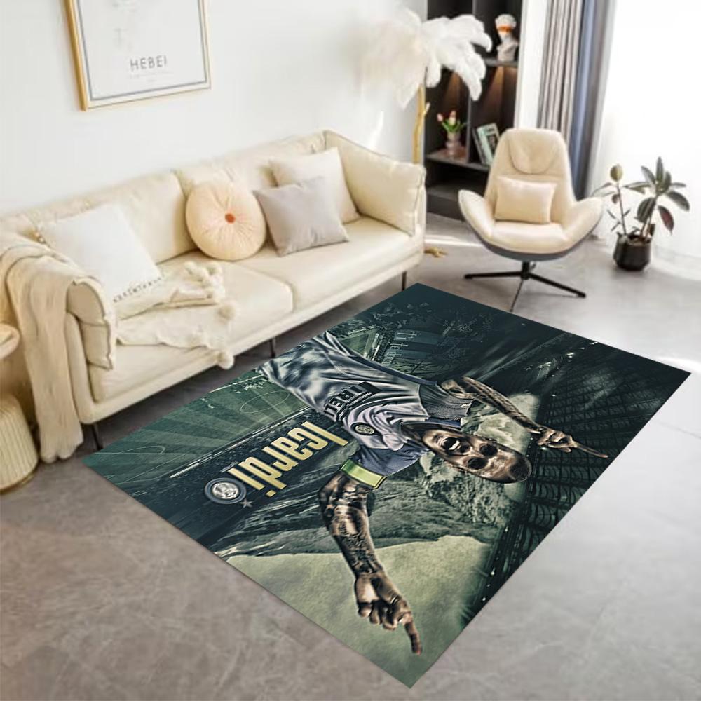 Inter Milan Celebration Floor Rug Office Rug Suitable for Study Room Outdoor Playrooms Bedrooms Anti-slip Rug Decorate Offices Best for Christmas