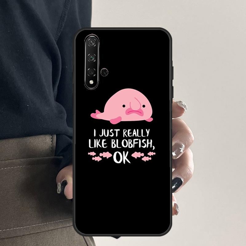 Cartoon Blobfisch Für Huawei Nova 12i 12s 7i 8i 11i 9 10 SE Y91 Y90 Y60 Y70 Y72 Y61 P30 P40 Lite P60 Pro Hülle