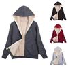 Women's Casual Zip Up Hoodie Sweatshirt Winter Warm Jacket Fleece Coat Drawstring Long Sleeve Solid Color Outerwear