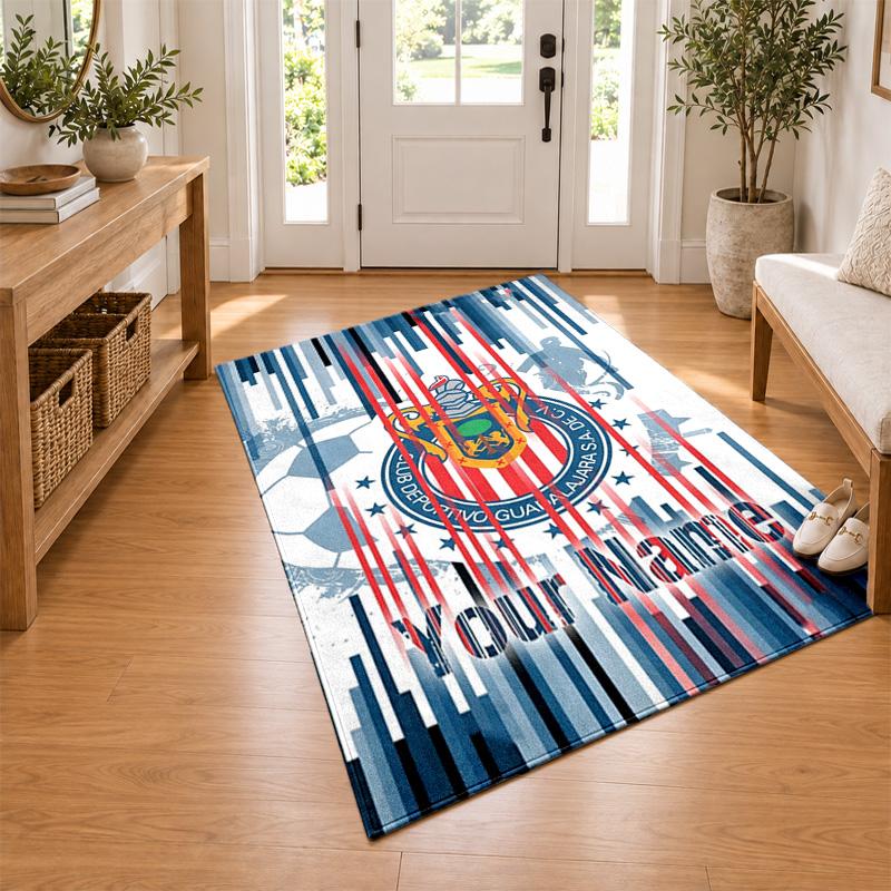 Deportivo guadalajara Custom Name Personalized Rug Non‑Slip Doormat Floor Carpet Housewarming Birthday Gift for Family Friends