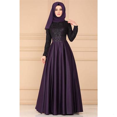 Naher Osten Ramadan Retro Elegantes Kleid Abaya Kaftan Stil Spitze Langarm Muslimische Dubai Damen Elegant Übergröße Türkei Islamische Kleidung S-5XL