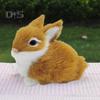1/5 Adet Peluş Tavşan Heykelciği Gerçekçi Simülasyon Tavşan Modeli Gerçekçi Yapay Kürk Hayvan Minyatür Ev Ofis Paskalya Masaüstü Dekorasyon Süsü