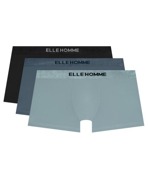 [Elle Innerwear] Black Logo Aerocool Trunks 3PACK [Shipped from Korea] 100% Authentic 95