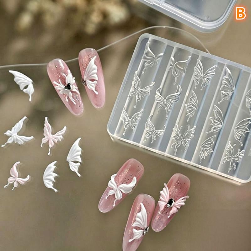 

3D Mini Silicone Mold Butterfly Wings Nail Art Decorations Nails Diy Design Rose Flower Nail Mold Stamping Plate Manicure Mold B