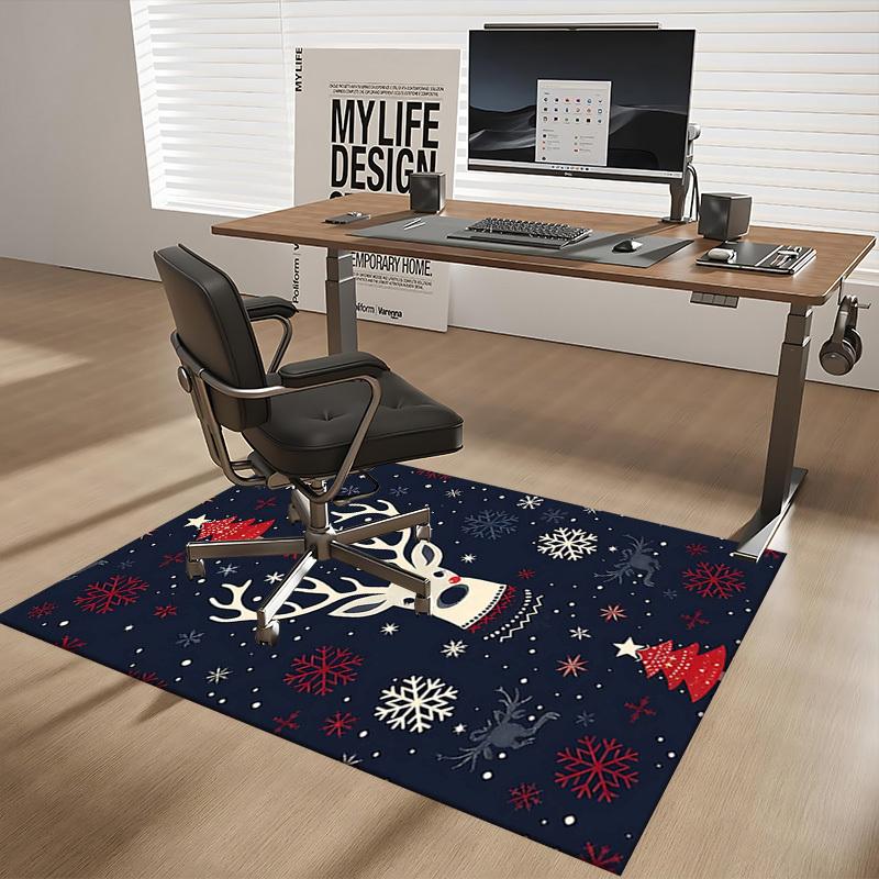 Christmas Deer Chair Mat - Anime Cartoon Design, Non-Slip Carpet for Office, Home Decor, Living Room, Bedroom, Gaming Room & Dormitory.R067
