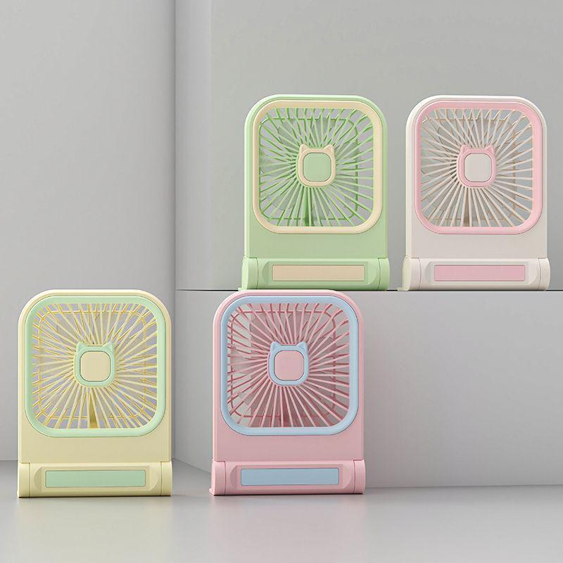Usb Rechargeable Cartoon Desk Fan With 3speed Settings For Office And Dorm Use