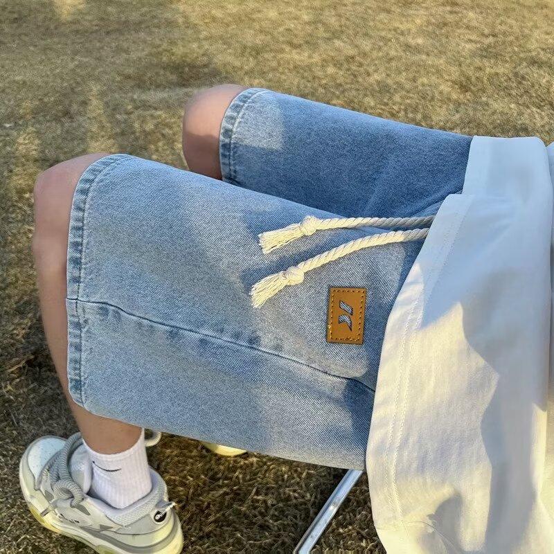 Herren Sommer Mode Lockere Denim Shorts - Amerikanischer Stil, Große Größe, Lässige Fünf-Punkt-Hose