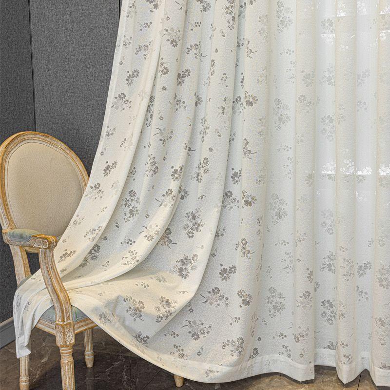 

Белые вышитые прозрачные шторы с персиковым цветком, полупрозрачные для спальни и гостиной, шторы для гостиной | Элегантное оформление окна | 400*270cm