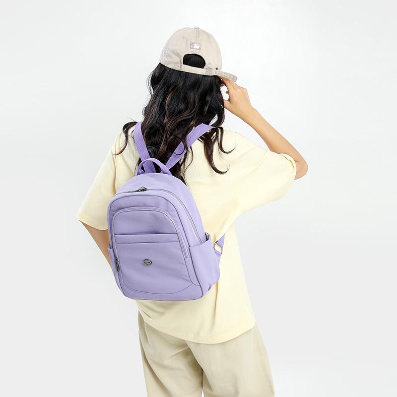 Damen Mehrschichtiger Kurzer Reise Kleiner Rucksack Nylon Wasserdicht Leichter Schulrucksack