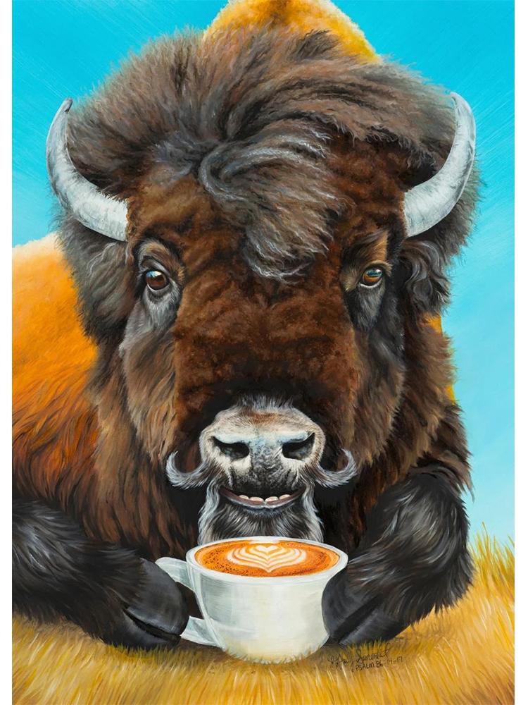 Animal amuzant Tigru Bufniță Câine Pisică Băutură Cafea Poster Pânză Pictură Lama Latte Cafea Artă Imagine pentru Cafenea Decorare