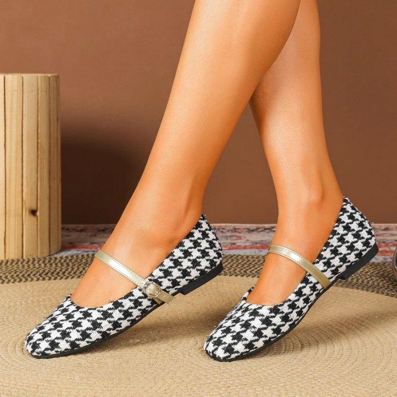 Fashion Flat Shoes for Women 2025 Spring and Autumn Mary Jane Women French Flat Shallow Ladies Shoes Plus Size Women's Shoes 42 43 44