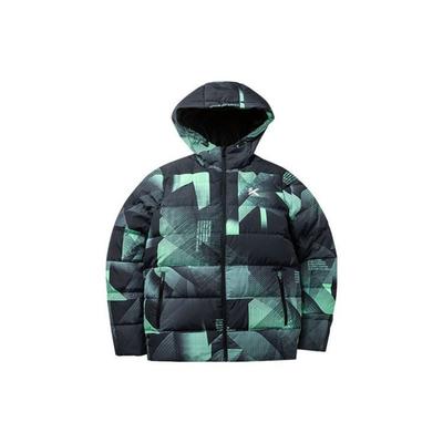 Basketball Serie Vollprint Colorblock Kapuzen Daunenjacke Herren Oberbekleidung Märchengrün 152141923-4