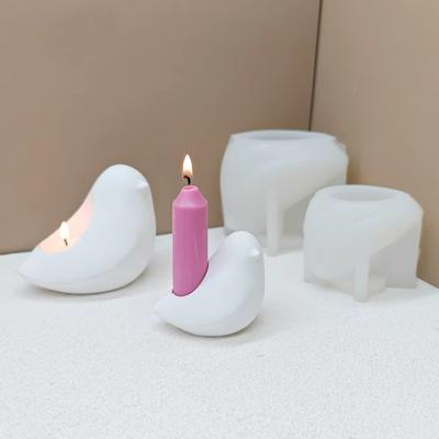 2Pcs Bird Shaped Silicone Mold Candle And Resin Crafts Reusable Multi-cavity Bird Shaped Candle Holder, Diy Home Decor Crafts