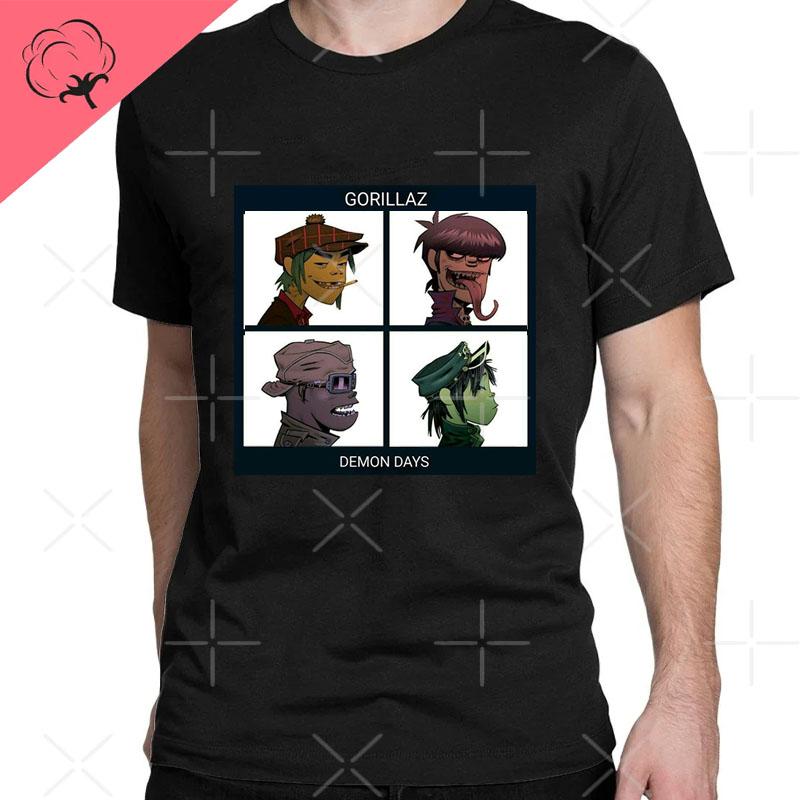 2026 New Funny Music Band Gorillaz Demon Days Casual TShirts Boy Crazy Tees Round Collar Short Sleeve T Shirts Clothing T Shirt