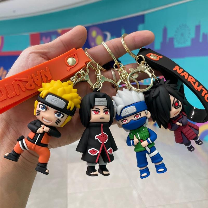 Naruto cartoon keychain Hatake Kakashi character keychain cartoon pendant bag car key decorations gifts for fans.