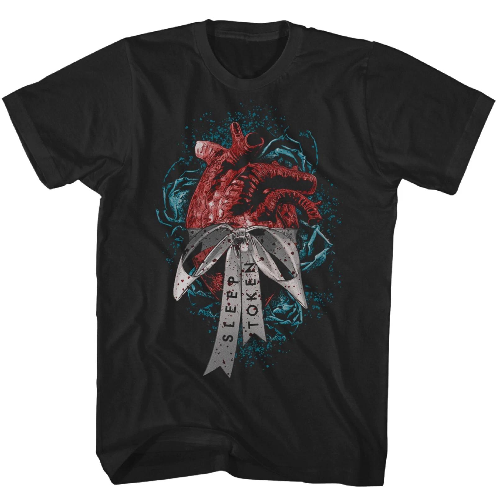 Sleep Token Love Heart Ribbon Mens T Shirt Music Classic Rock Band Tee New Black 2XL