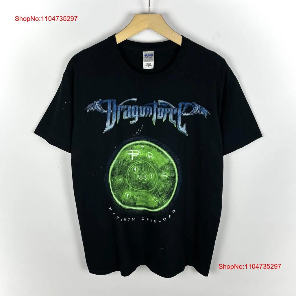Vintage Dragonforce Power Metal Band T Shirt Unisexs Black Size L Y2k Vintage Fashion Casual Slightly Homme