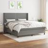 Vidaxl Cama Continental com Colchão, Tecido Cinza Escuro 180X200 Cm
