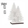 Creative Holiday Gifts Vintage Wooden Christmas Tree, LED Lighted Tabletop Centerpiece Decorations, Festive Home Party Supplies Winter Reindeer