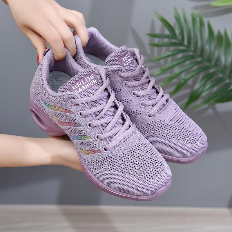 

Fashion Dance Shoes Woman Ladies Modern Soft Outsole Jazz Sneakers Mesh Breathable Lightweight Female Dancing Fitness Shoes 35