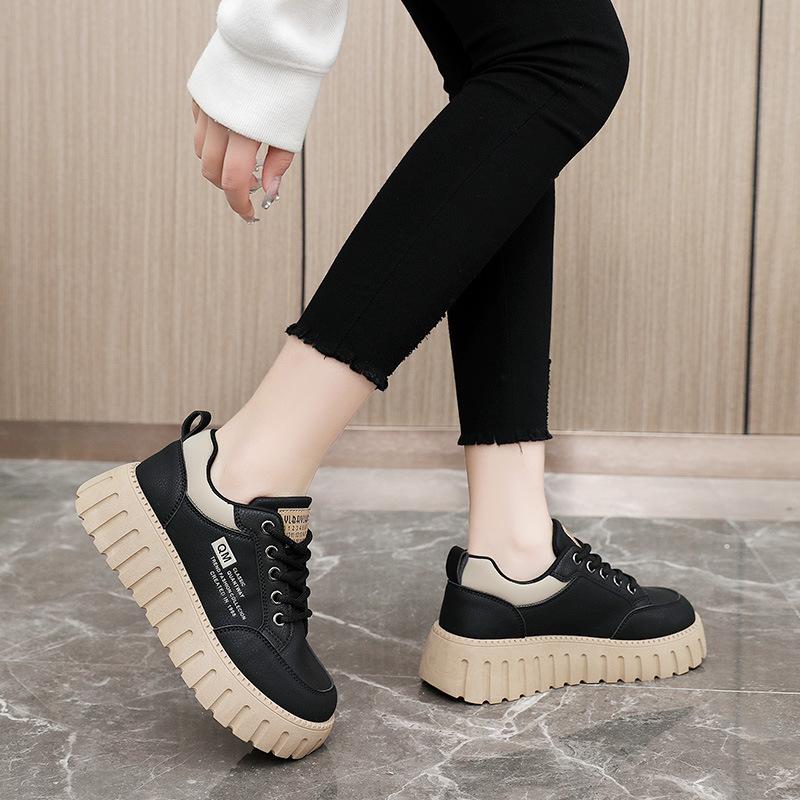 Frühling Sommer Damen Kleine Weiße Schuhe Lässig Vielseitig Dicke Sohle Erhöhte Damenschuhe Studentenschuhe