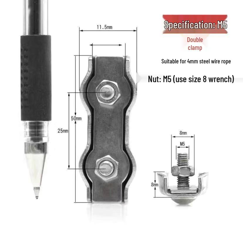304 Stainless Steel Wire Rope Clamp and Tightener Set
