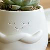 Smiling Face Planter Mini Flowerpot Cute Desktop 3D Printed Healing Green Plant Pot Creative for Home Office Stable with Legs