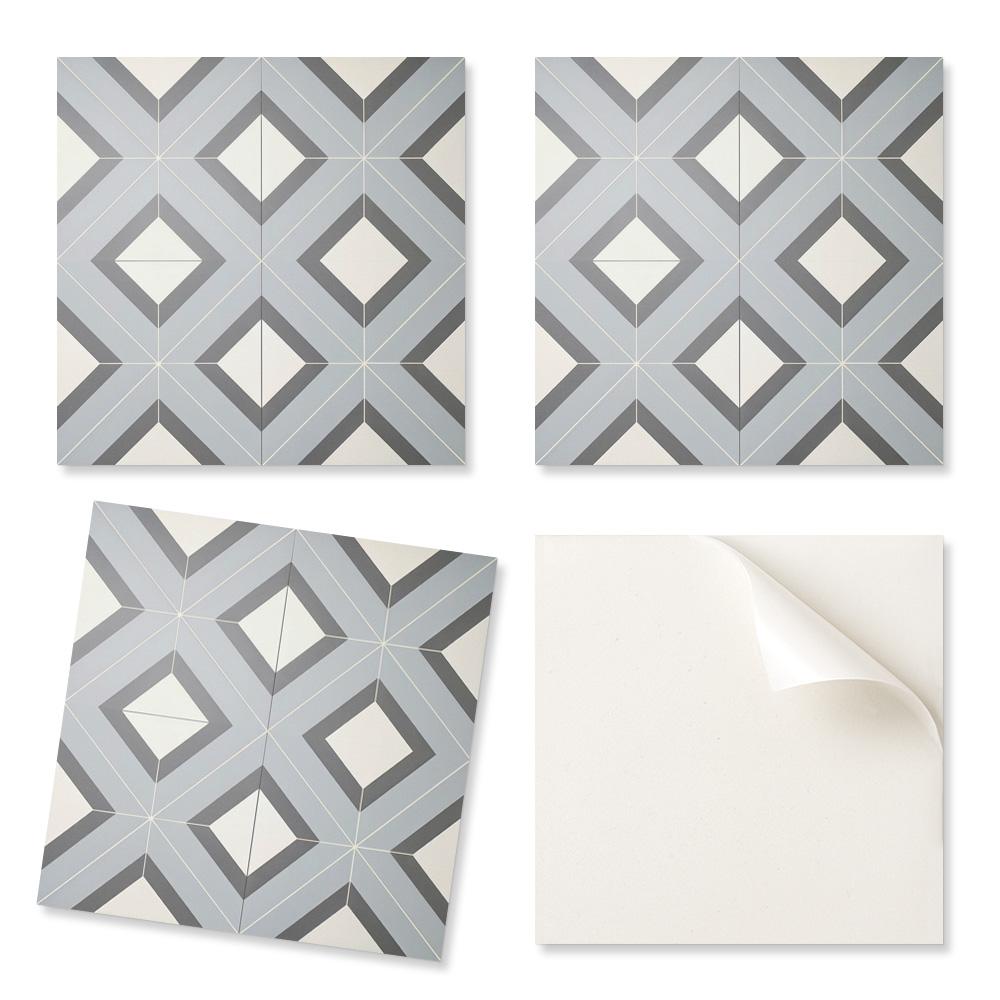 Set of Self-Adhesive PVC Tiles Geometric In Pastel Colors 20x20x20 Cm