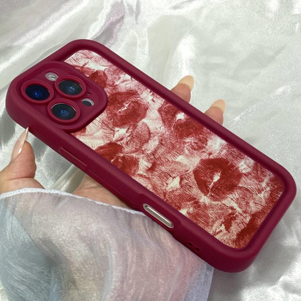 JT439 Queen Red Lips for iPhone 17 16 15 14 Pro Max Samsung S26 S25 Ultra A17 A07 A56 A16 A14 Xiaomi 15T Redmi 15c Note 14 Soft Case