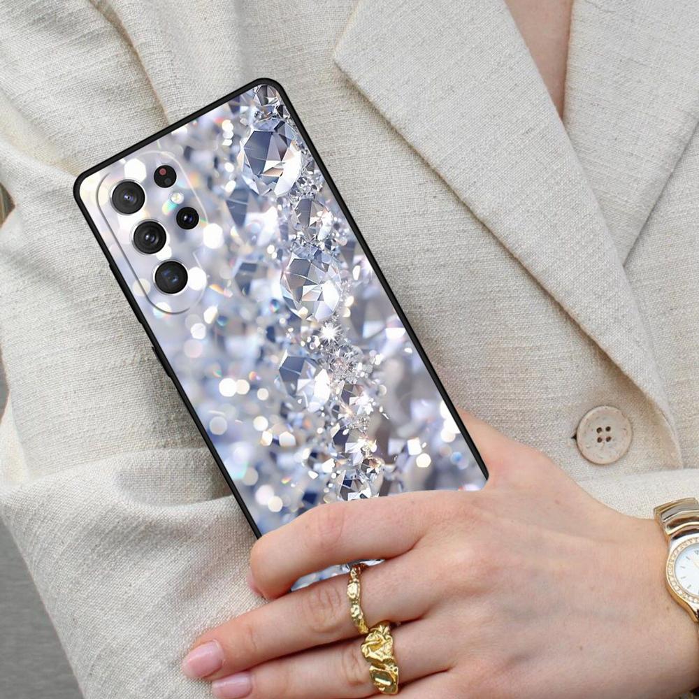 Diamond Crystal Pattern Cell Phone Case for Samsung Galaxy S26 Ultra S25 S24 S23 S22 S21 S20 Note10 Cover