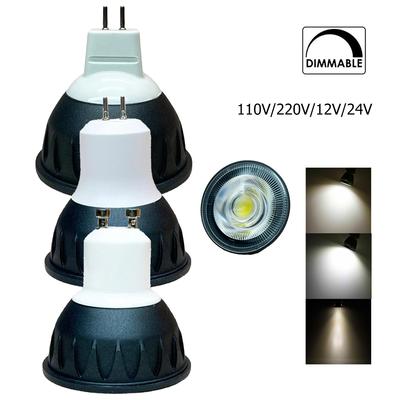 Dimmable Led Spotlights 5w Gu5.3 Spotlight Gu10 Bulb Mr16 12v Downlight Dc24v 110v/220v 36degree Angle Cob Warm White High Lumen