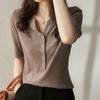 Summer Women's Five Quarter Sleeve V-neck Knitted Top for Women Blouses & Shirts