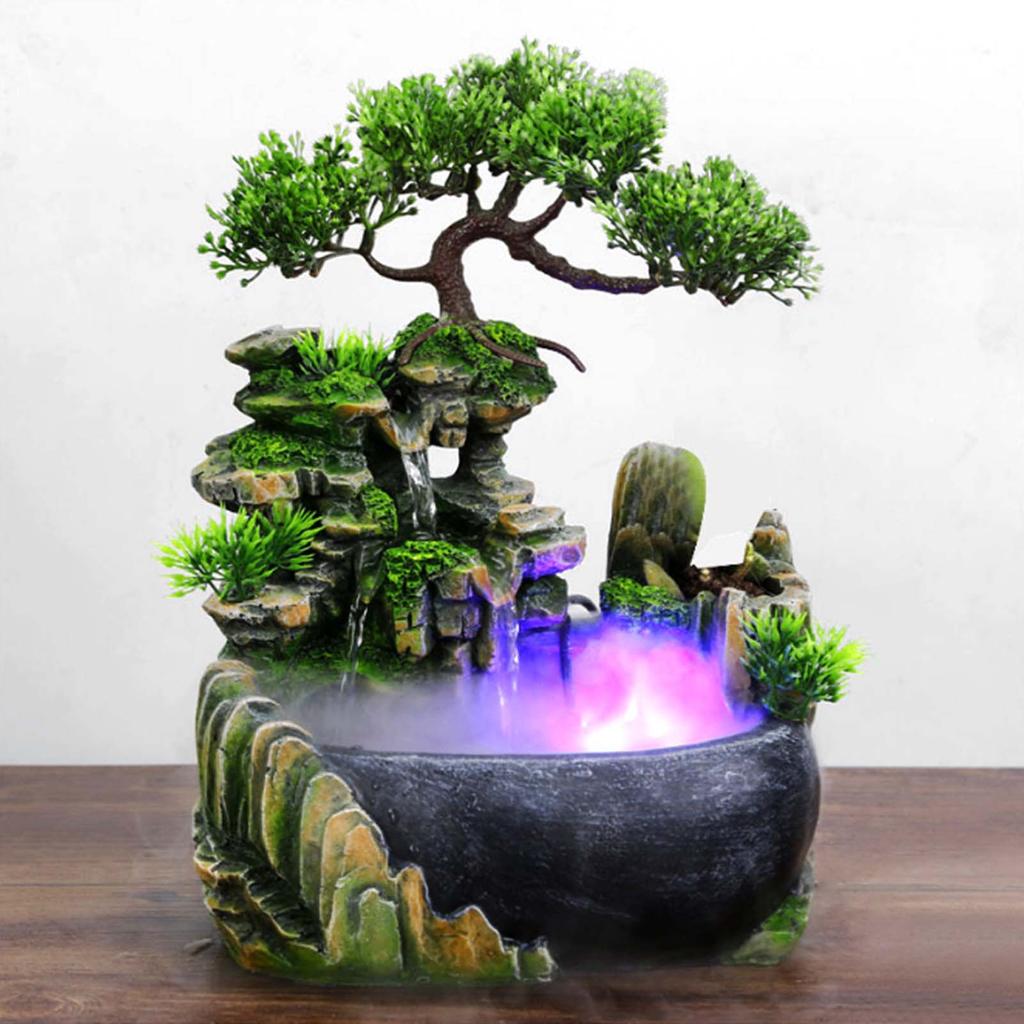 Humidificador de cascada con fuente atomizadora de escritorio para decoración de escritorios de oficina y hogar.