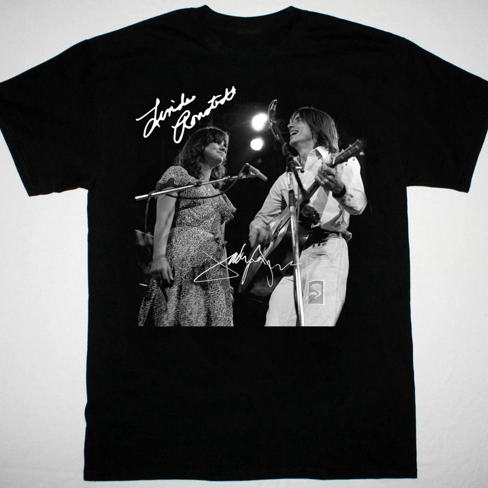 Jackson Browne Linda Ronstadt in concert siganed T-shirt black Tee S-4XL XXL